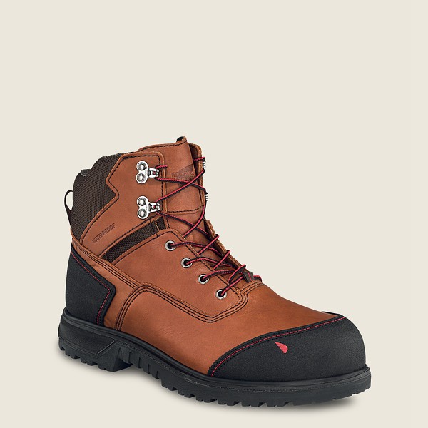 Red Wing Safety Bot Erkek - Brnr Xp - 6-Inch Waterproof Toe - Kahverengi/Siyah - 25XINZHOC